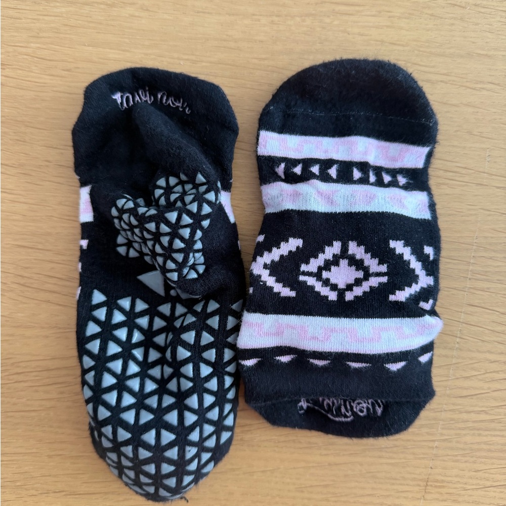 Black and Pink Grip Socks